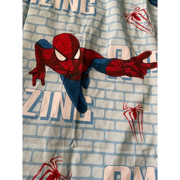 Marvel Kids Amazing Spider-Man 2 Twin Flat Sheet Cutter Blue & Red - Picture 12 of 15